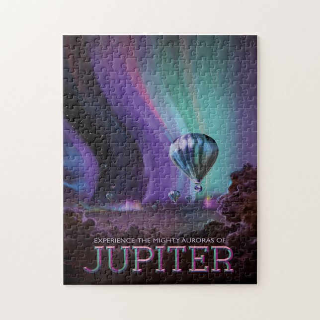 Puzzle Anuncio de viajes de Ciencia Ficción, Planet Jupit (Vertical)