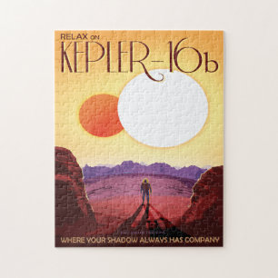 Puzzle Anuncio de viajes de Sci-Fi, Planet Kepler-16b