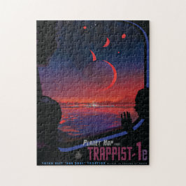 Puzzle Anuncio de viajes de Sci-Fi, Planet Trapist-1e