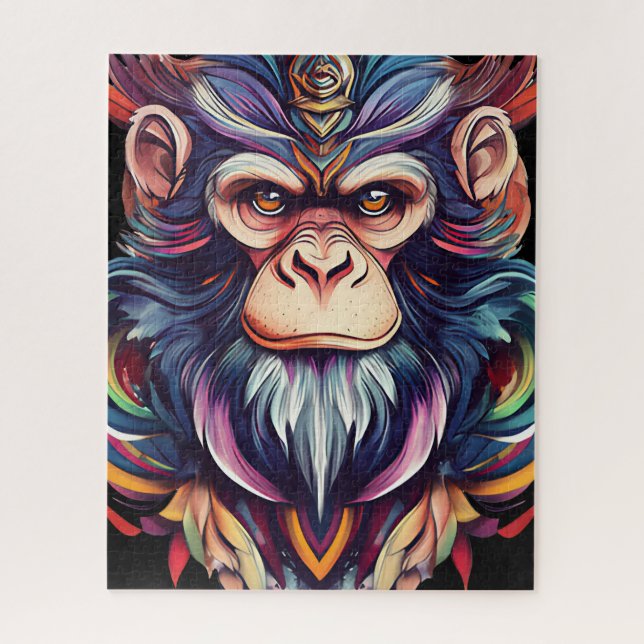 Puzzle Ape face con joyas (Vertical)