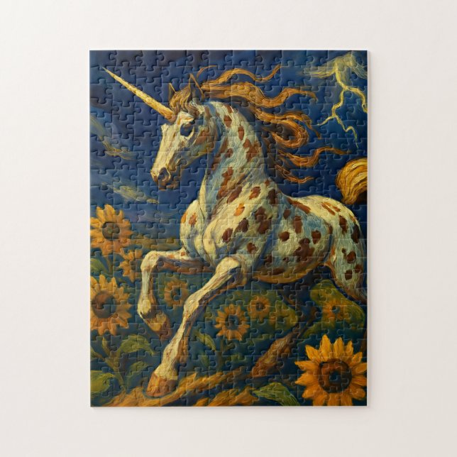 Puzzle Appaloosa Unicorn en una tormenta (Vertical)