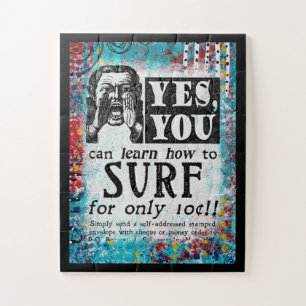 Puzzle Aprende a Surf - Funny Anuncio Vintage