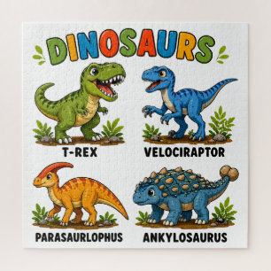 Puzzle Aprendizaje de especies de dinosaurios para niños