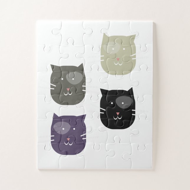 Puzzle Aprendizaje en casa Gato lindo C (Vertical)