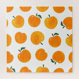 Puzzle Apricots Acuarela Vintage de fondo blanco