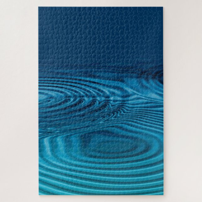 Puzzle Aqua Blue Ripples (Vertical)