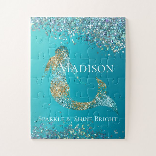 Puzzle Aqua Gold Purpurina Sparkle Mermaid (Vertical)