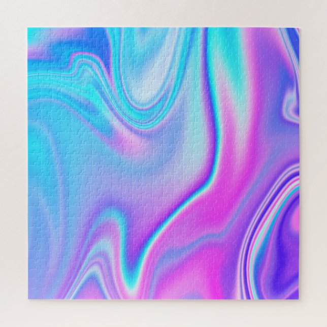 Puzzle Aqua Rosa Caliente Iridescente Ombre (Vertical)