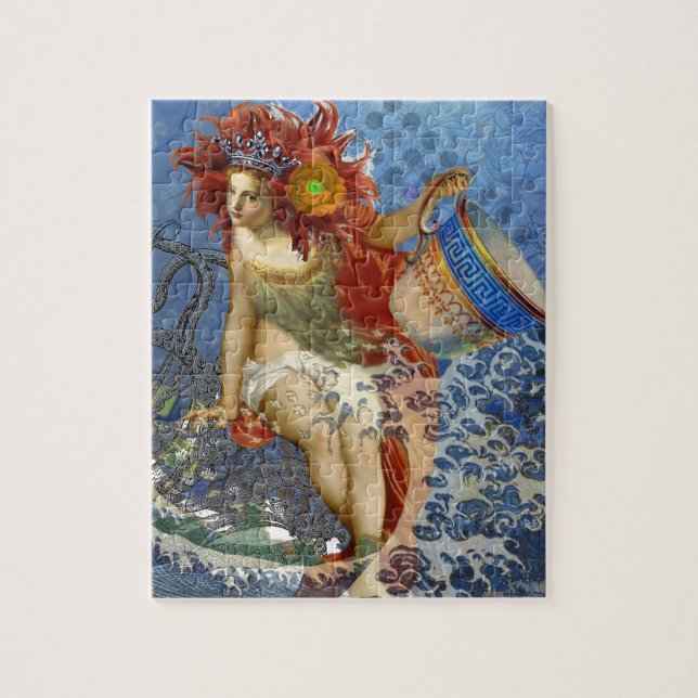 Puzzle Aquarius Mermaid Arte Gótico Azul (Vertical)