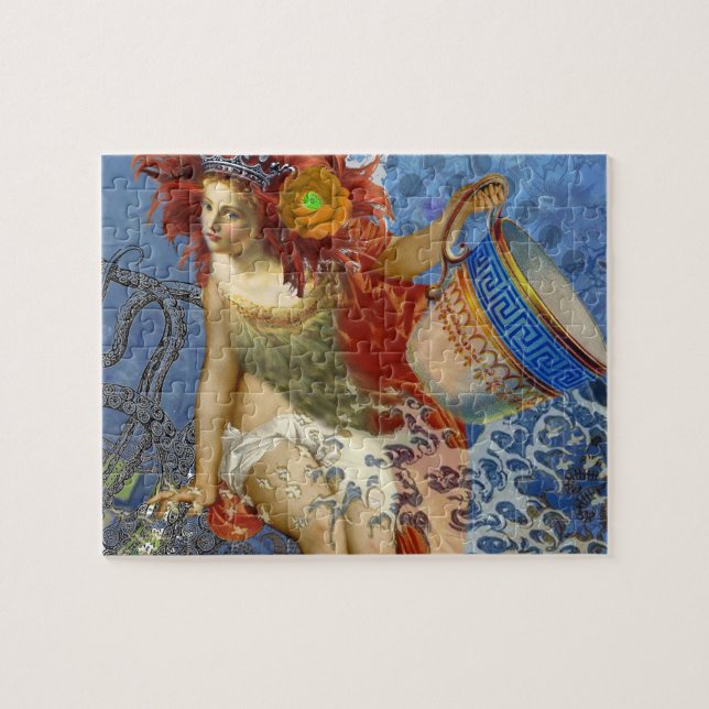 Puzzle Aquarius Mermaid Arte Gótico Azul (Horizontal)