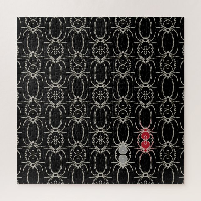 Puzzle Arañas - Blanco negro y blanco óseo (Vertical)