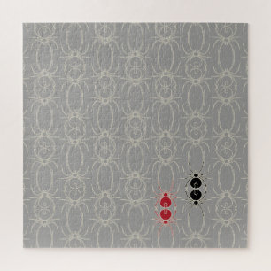 Puzzle Arañas - Gris fantasma y blanco óseo