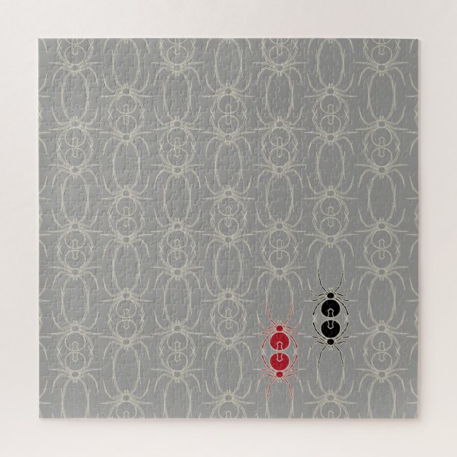 Puzzle Arañas - Gris fantasma y blanco óseo (Vertical)