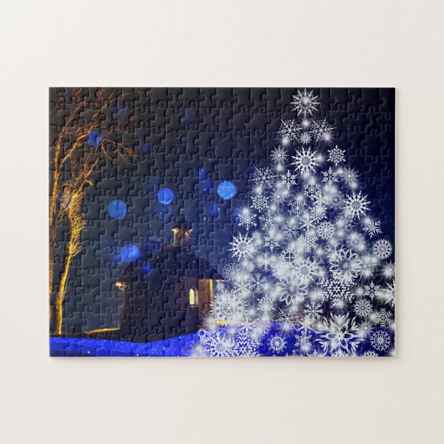 Puzzle Árbol blanco navidad (Horizontal)