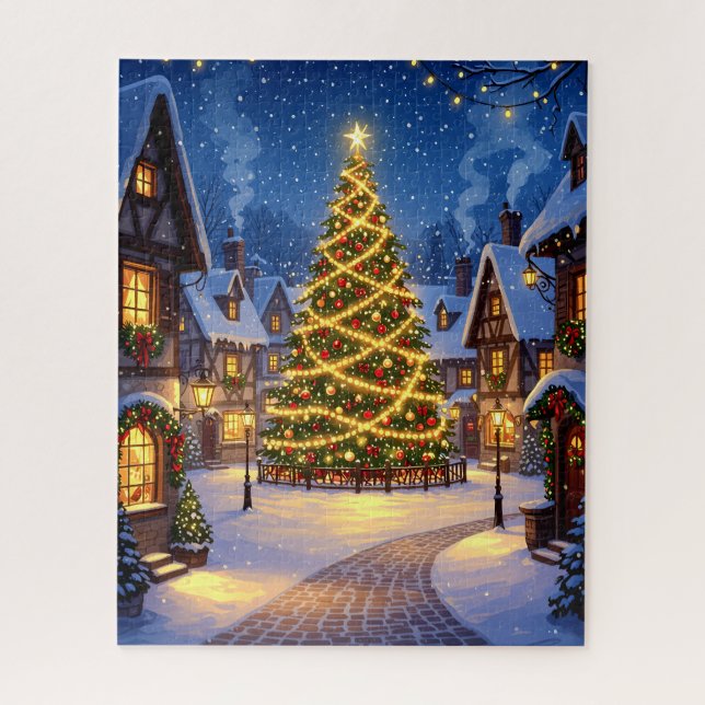 Puzzle Árbol de aldea de navidades (Vertical)