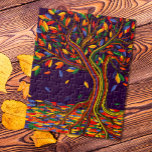 Puzzle Árbol de arcoiris colorido con colores vivos<br><div class="desc">Este barroco y colorido ilustracion vectorial arbóreo con raíces,  ramas y hojas detalladas será amado por la naturaleza y los amantes del arte.</div>