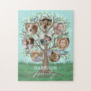 Puzzle Árbol de Collage de fotos familiar 8 imágenes + 