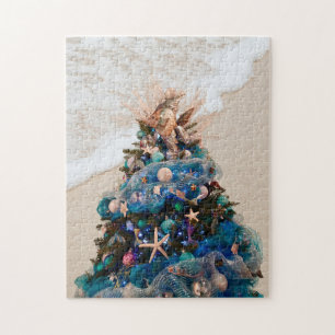 Puzzle Árbol de feriados tropical de playa para Navidades
