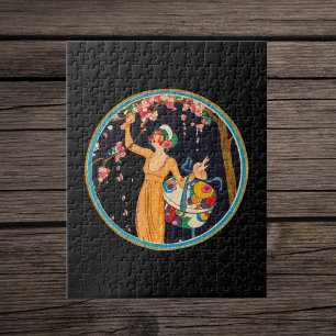 Puzzle Árbol de flor de cerezo con estilo Art Deco femeni