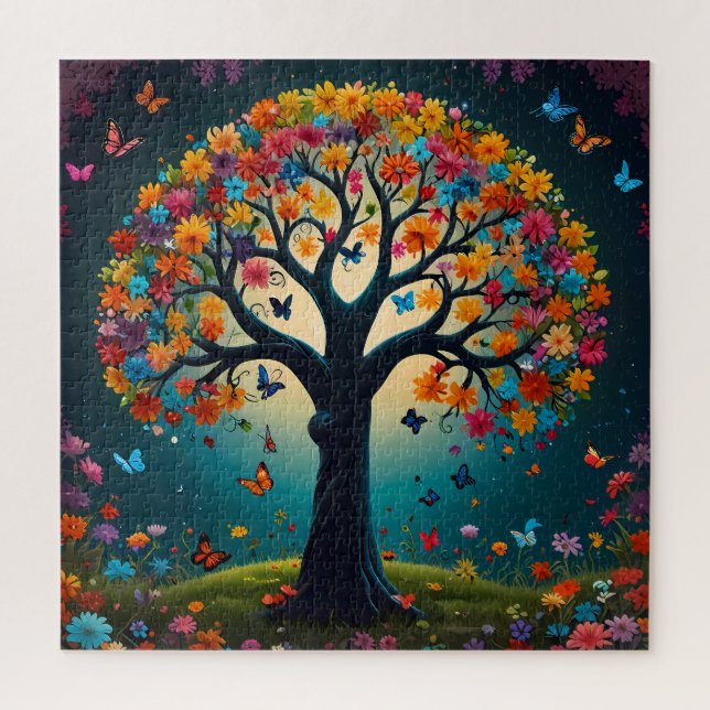 Puzzle Árbol de flor de floración caprichosa (Vertical)