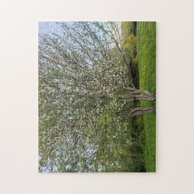 Puzzle árbol de flores de manzana doble (Vertical)