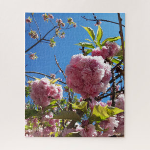 Puzzle Árbol de flores rosadas de cerezo silvestre