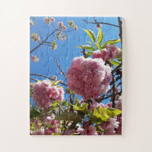 Puzzle Árbol de flores rosadas de cerezo silvestre