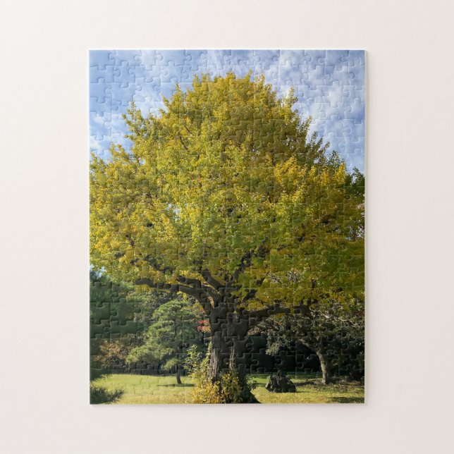 Puzzle Árbol de Ginkgo del Amarillo Dorado (Vertical)