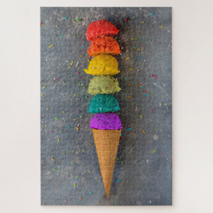 Puzzle Árbol de helados de verano con arcoiris