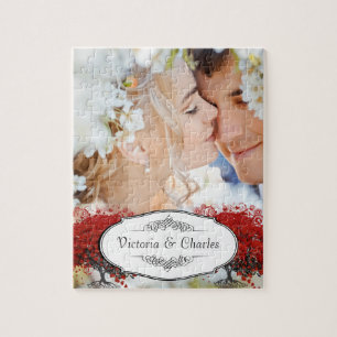 Puzzle Árbol de hojas del corazón rojo