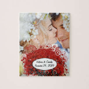 Puzzle Árbol de hojas del corazón rojo