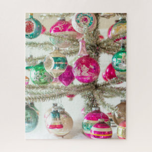 Puzzle Árbol de insel plateado con ornamentos brillantes