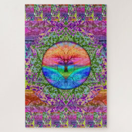 Puzzle Árbol de la vida calmante en colores arcoiris