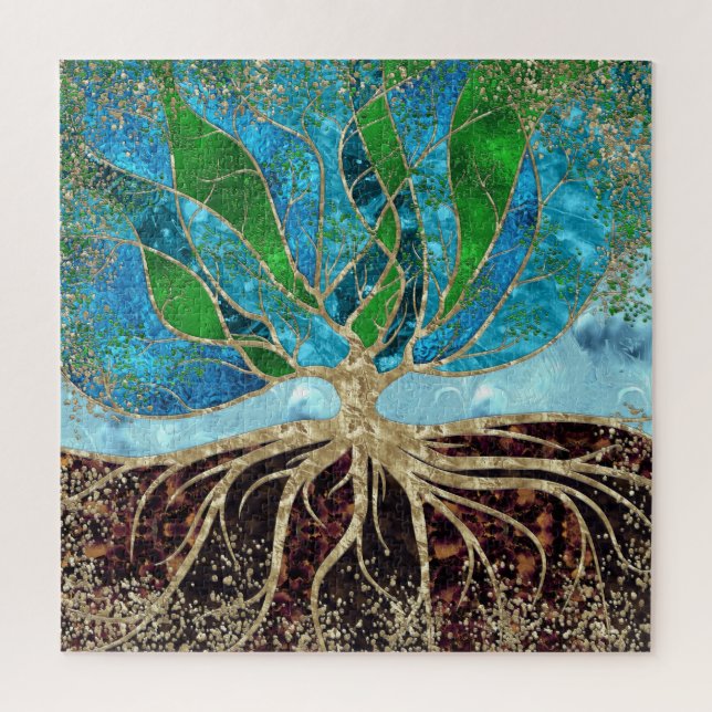 Puzzle Árbol de la vida: vidrio y mármol (Vertical)