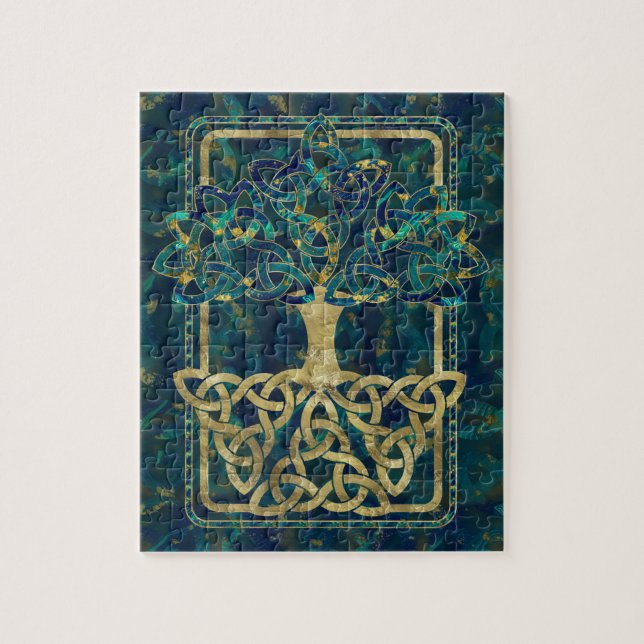 Puzzle Árbol de la vida - Yggdrasil con los símbolos de (Vertical)