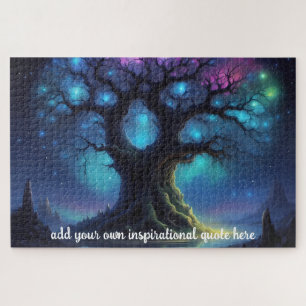 Puzzle Árbol de Luz de Fantasía con Cita Inspiradora Pers