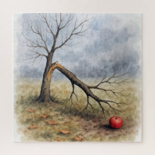 Puzzle Árbol de manzana roto acuarela