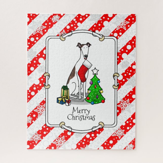 Puzzle Árbol de Navidad 2 Greyhound (romano le blanco) Pe (Vertical)