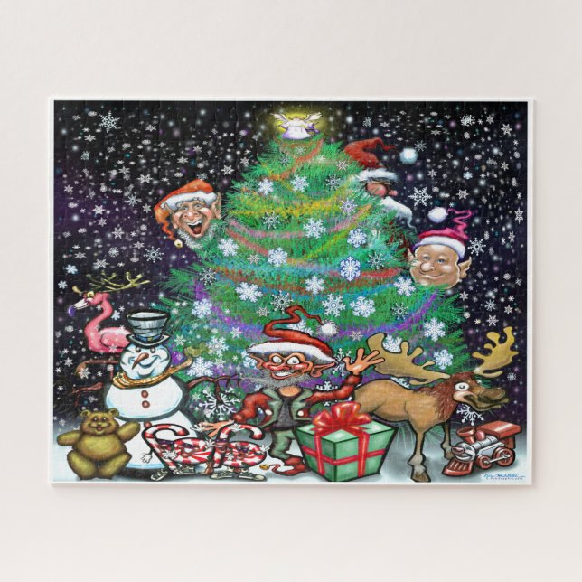 Puzzle Árbol de Navidad con Adornos (Horizontal)