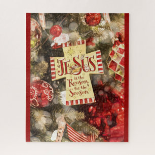 Puzzle Árbol de Navidad con Cruz y Adornos