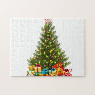 Puzzle Árbol de Navidad con decoraciones y cajas de regal