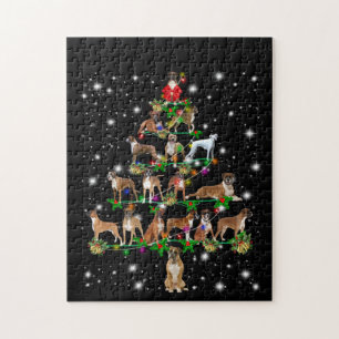 Puzzle Árbol De Navidad De Boxer Cubierto Con Lámparas