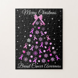 Puzzle Árbol de Navidad de copas rosadas con copo de niev