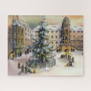 Puzzle Árbol de Navidad de la Ciudad de Invierno Vintage