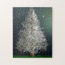 Árbol de Navidad de plata blanca, brillantes estre