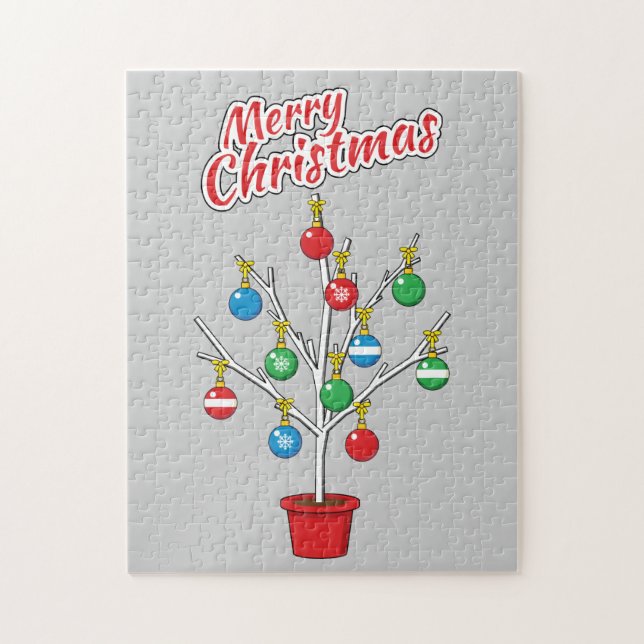 Puzzle Árbol de Navidad de Rama Desnuda - Feliz Navidad (Vertical)