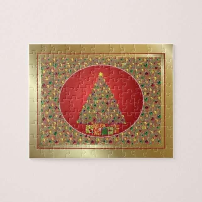 Puzzle Árbol de Navidad dorado (Horizontal)