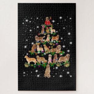 Puzzle Árbol De Navidad Golden Retriever Cubierto Por Fla