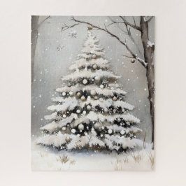 Puzzle Árbol de Navidad nevado Invierno Nieve