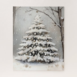 Puzzle Árbol de Navidad nevado Invierno Nieve